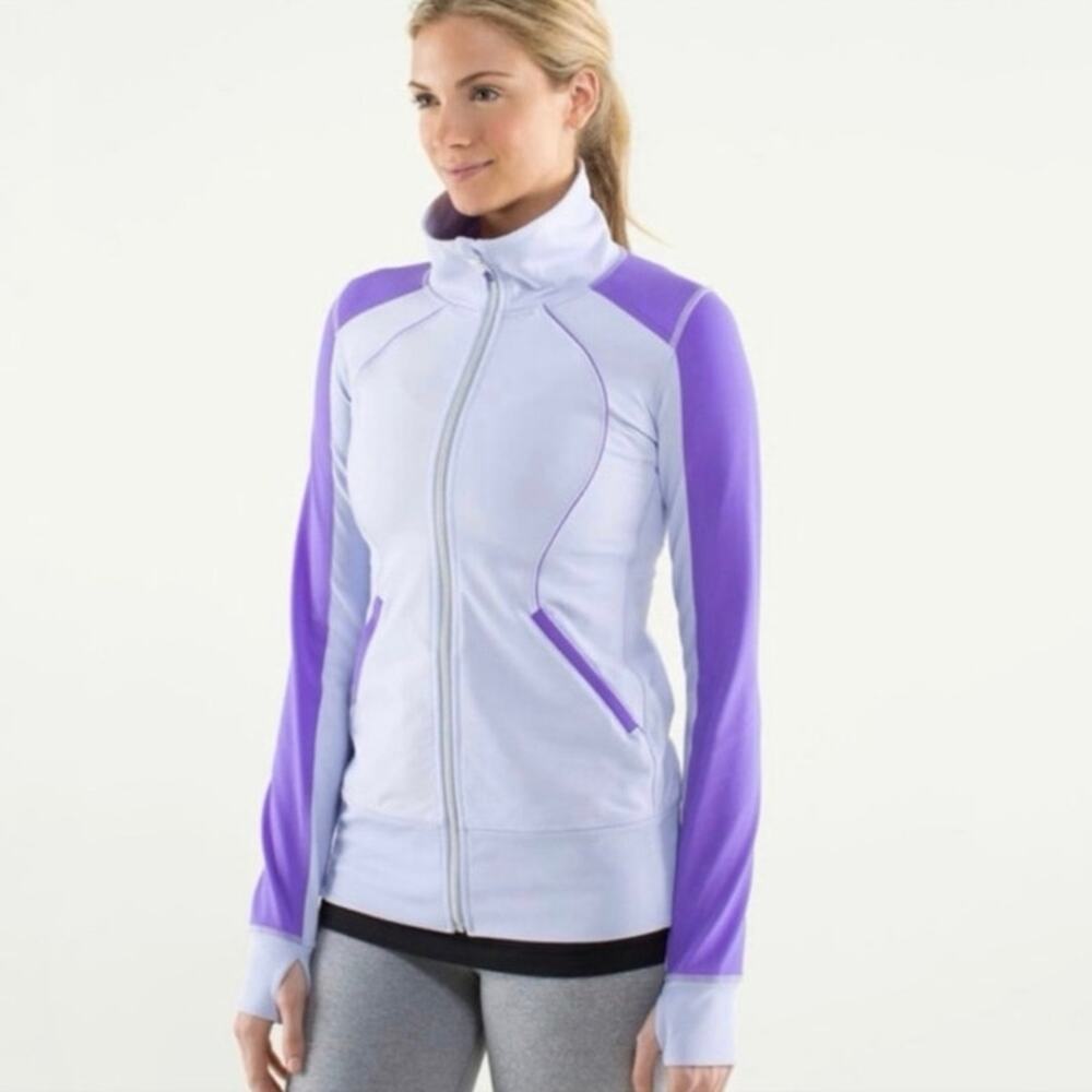 Lululemon Power Purple Contempo Jacket Women 6 Lavender‎ Two Tone Full Zip